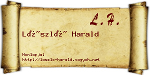László Harald névjegykártya
