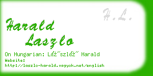 harald laszlo business card